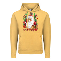 Vintage Mustard Stay Merry and bright Christmas with santa Vintage Hoodie - NancyCooperArtShop