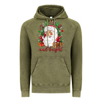 Vintage Olive Stay Merry and bright Christmas with santa Vintage Hoodie - NancyCooperArtShop