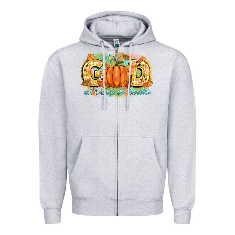 With God All Things Are Possible Zipper Hoodie by CowGirlArtShop | Teevron
