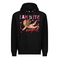 Black i am with cupid Premium Hoodie - OliviaCreatesArt