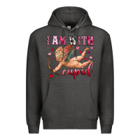 Charcoal Heather i am with cupid Premium Hoodie - OliviaCreatesArt