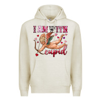 Oatmeal Heather i am with cupid Premium Hoodie - OliviaCreatesArt