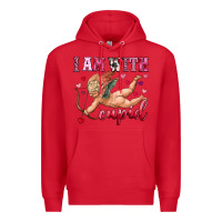 Red i am with cupid Premium Hoodie - OliviaCreatesArt