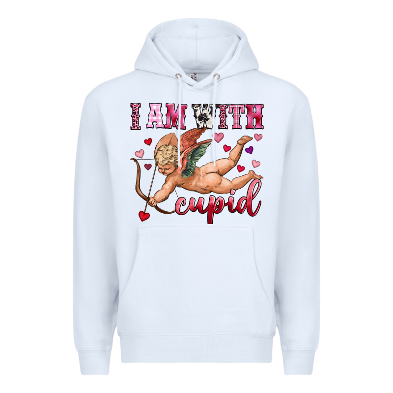 I Am With Cupid Premium Hoodie by OliviaCreatesArt | Teevron