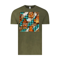 Vintage Olive thanksgiving gnomies with leopard and tartan seamless pattern bbs Vintage Tee - BundleAndBundleShop