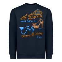 Navy A Queen Was Born In July 24th Happy Birthday Heavyweight Sweatshirt - Bettercallsaul