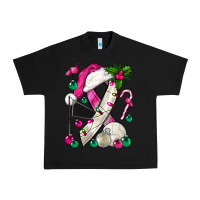 Black Pink Christmas Breast Cancer Ribbon Volleyball Urban Heavy Tee - BundleAndBundleShop