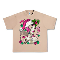 Burro Pink Christmas Breast Cancer Ribbon Volleyball Urban Heavy Tee - BundleAndBundleShop