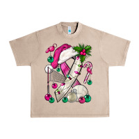 French Oak Pink Christmas Breast Cancer Ribbon Volleyball Urban Heavy Tee - BundleAndBundleShop