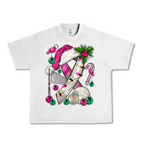 Lunar Rock Pink Christmas Breast Cancer Ribbon Volleyball Urban Heavy Tee - BundleAndBundleShop