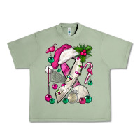 Oil Green Pink Christmas Breast Cancer Ribbon Volleyball Urban Heavy Tee - BundleAndBundleShop