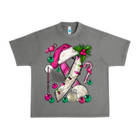 Tornado Pink Christmas Breast Cancer Ribbon Volleyball Urban Heavy Tee - BundleAndBundleShop