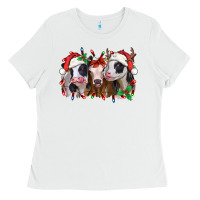 White funny christmas heifers Ladies Tee - Jasminsmagicworld