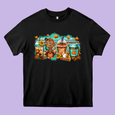 Thanksgiving Coffee Heavy Core Tee Designed By Jasminsmagicworld