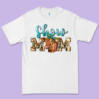 Western Show Mom Red Angus Premium Tee Designed By Lillyallendesigns