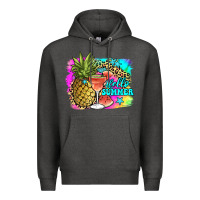 Charcoal Heather hello summer Premium Hoodie - JahusDesignShop