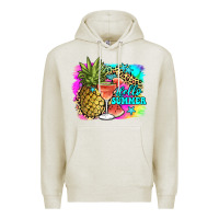 Oatmeal Heather hello summer Premium Hoodie - JahusDesignShop
