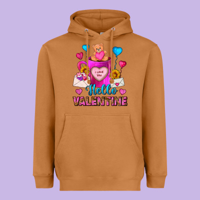 Hello Valentine Valentines Day Coffee Mug Heavyweight Hoodie Designed By Fadigitalartstudio