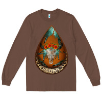Chestnut leopard bullskull teardrop earrings Long Sleeve Tee - Jasminsmagicworld