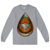 Heather Grey leopard bullskull teardrop earrings Long Sleeve Tee - Jasminsmagicworld