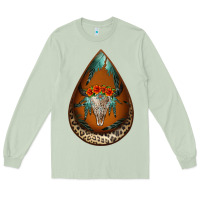 Matcha leopard bullskull teardrop earrings Long Sleeve Tee - Jasminsmagicworld