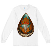 White leopard bullskull teardrop earrings Long Sleeve Tee - Jasminsmagicworld