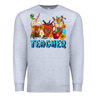 Heather Grey Teacher Coffee Cups Premium Sweatshirt - FaDigitalArtStudio