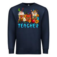 Navy Teacher Coffee Cups Premium Sweatshirt - FaDigitalArtStudio