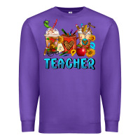Purple Teacher Coffee Cups Premium Sweatshirt - FaDigitalArtStudio