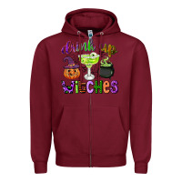 Burgundy drink up witches Zipper Hoodie - CowGirlArtShop