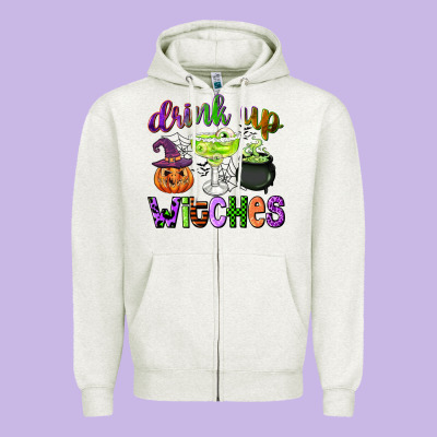 Drink Up Witches Zipper Hoodie Designed By Cowgirlartshop