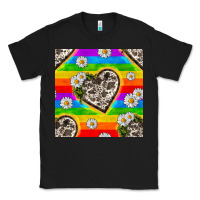 Black Pride LGBTQ+ Cowhide Hearts And Daisy Patterns Classic Tee - BundleAndBundleShop