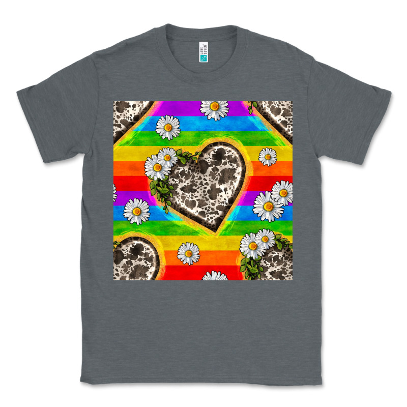 Pride Lgbtq+ Cowhide Hearts And Daisy Patterns Classic Tee by BundleAndBundleShop | Teevron