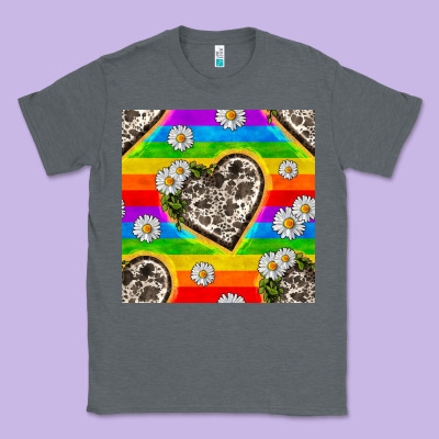 Pride Lgbtq+ Cowhide Hearts And Daisy Patterns Classic Tee Designed By Bundleandbundleshop