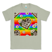 Matcha Pride LGBTQ+ Cowhide Hearts And Daisy Patterns Classic Tee - BundleAndBundleShop