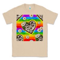 Mushroom Pride LGBTQ+ Cowhide Hearts And Daisy Patterns Classic Tee - BundleAndBundleShop