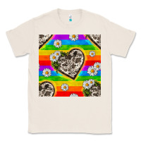 Natural Pride LGBTQ+ Cowhide Hearts And Daisy Patterns Classic Tee - BundleAndBundleShop