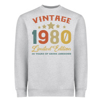 Heather Grey Vintage 1980 Clothes 40 Years Old Retro 40th Birthday Heavyweight Sweatshirt - Bettercallsaul