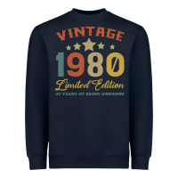 Navy Vintage 1980 Clothes 40 Years Old Retro 40th Birthday Heavyweight Sweatshirt - Bettercallsaul