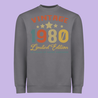 Vintage 1980 Clothes 40 Years Old Retro 40th Birthday Heavyweight Sweatshirt Designed By Bettercallsaul