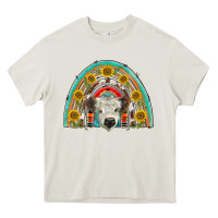 Cream scottish white calf  rainbow Heavy Core Tee - BarkalooDesign