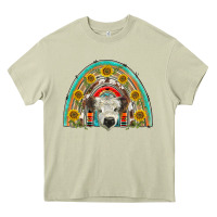 Mossy scottish white calf  rainbow Heavy Core Tee - BarkalooDesign