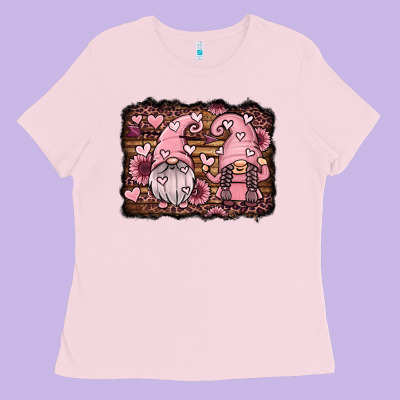 Valentines Day Gnomes Couple Ladies Tee Designed By Jasminsmagicworld