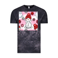 Cloud Black cute snowman and snow flakes seamless pattern bbs Vintage Tee - BundleAndBundleShop