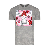 Cloud Rock cute snowman and snow flakes seamless pattern bbs Vintage Tee - BundleAndBundleShop