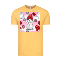 Vintage Mustard cute snowman and snow flakes seamless pattern bbs Vintage Tee - BundleAndBundleShop