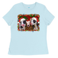 Baby Blue christmas heifers Ladies Tee - Jasminsmagicworld