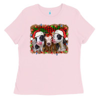 Bubblegum Pink christmas heifers Ladies Tee - Jasminsmagicworld