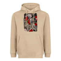 Mushroom Two skeletons hugging Valentine's Day Heavyweight Hoodie - FaDigitalArtStudio
