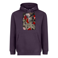 Plum Two skeletons hugging Valentine's Day Heavyweight Hoodie - FaDigitalArtStudio